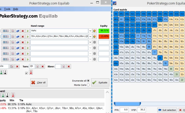 Como Usar o Equilab para Estudar Equidade no Pôquer